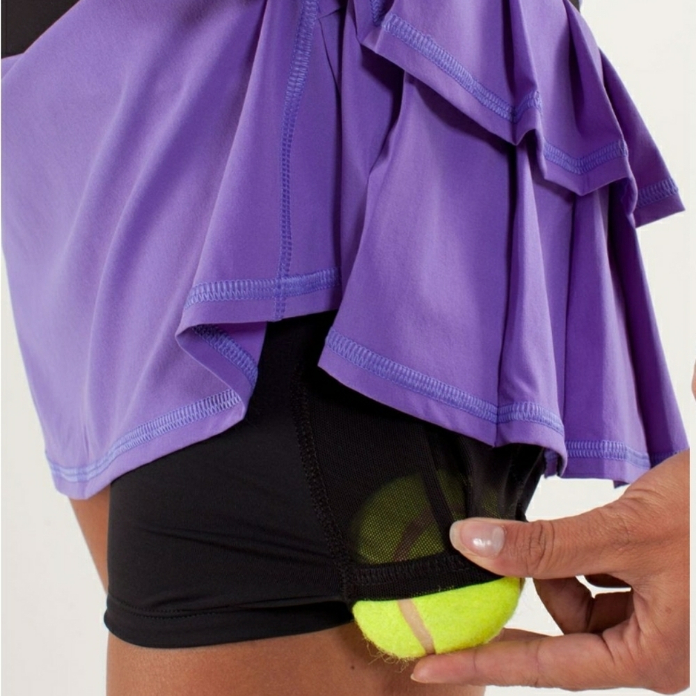 Lululemon skort Pace Setter purple black  Run Tennis skirt pleats sz 6 - Picture 4 of 4